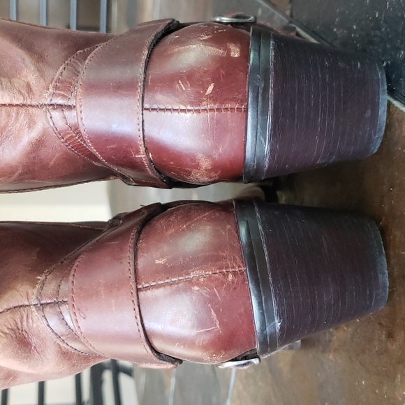 MIA Rockstar Leather Tall Distressed Harness Cowboy Western Boots Brazil Size 6 - Picture 6 of 16